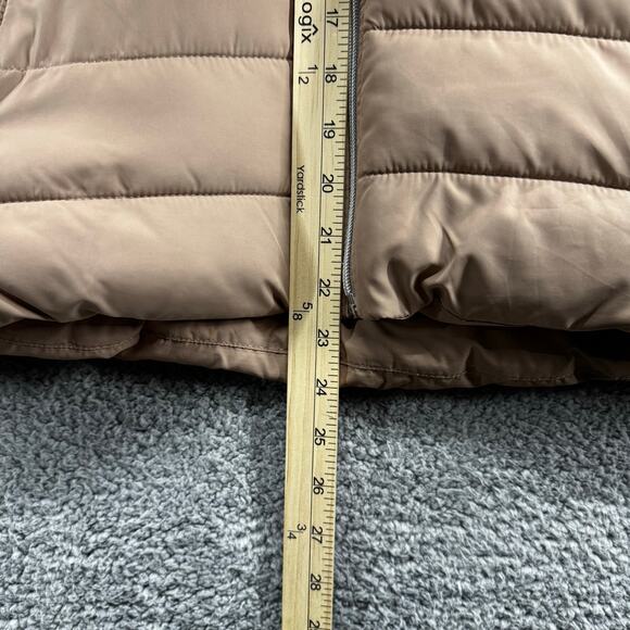 Hollister Puffer Jacket Women's Small Tan Sherpa-Lined Hooded - Picture 9 of 11